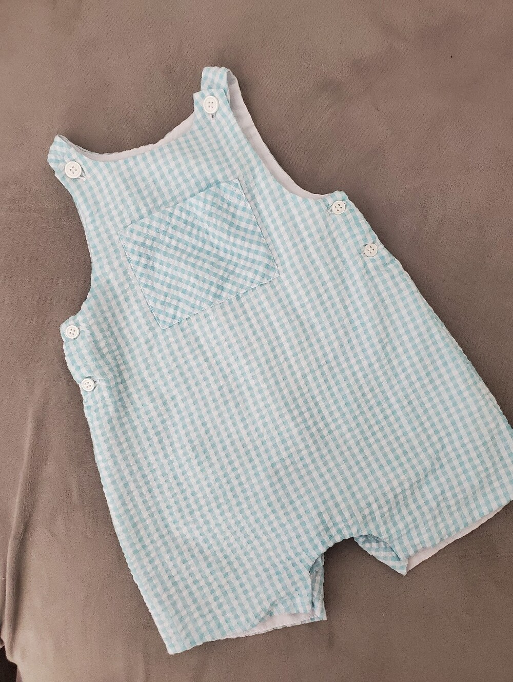 Dillard's Edgehill Collection Baby Gingham Jon Jon Overalls